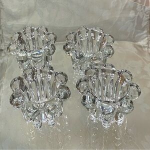 Vintage Reims of France Crystal Candlestick Holders  set of 4